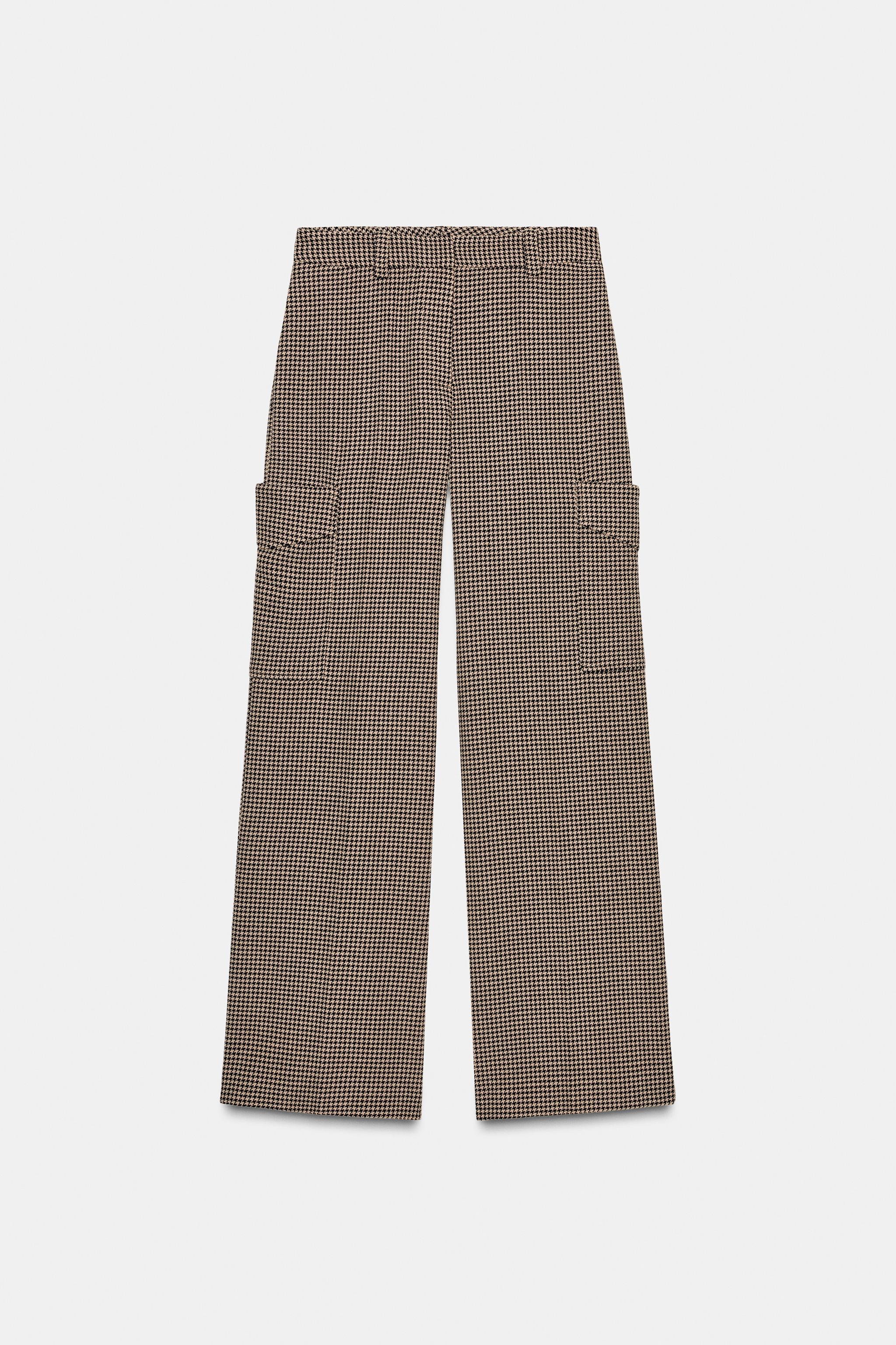 PANTALON CARGO PIED-DE-POULE